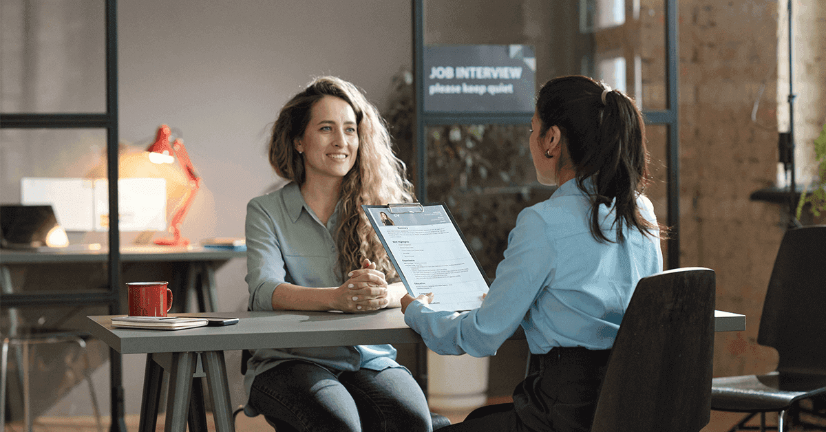 Person preparing for interview